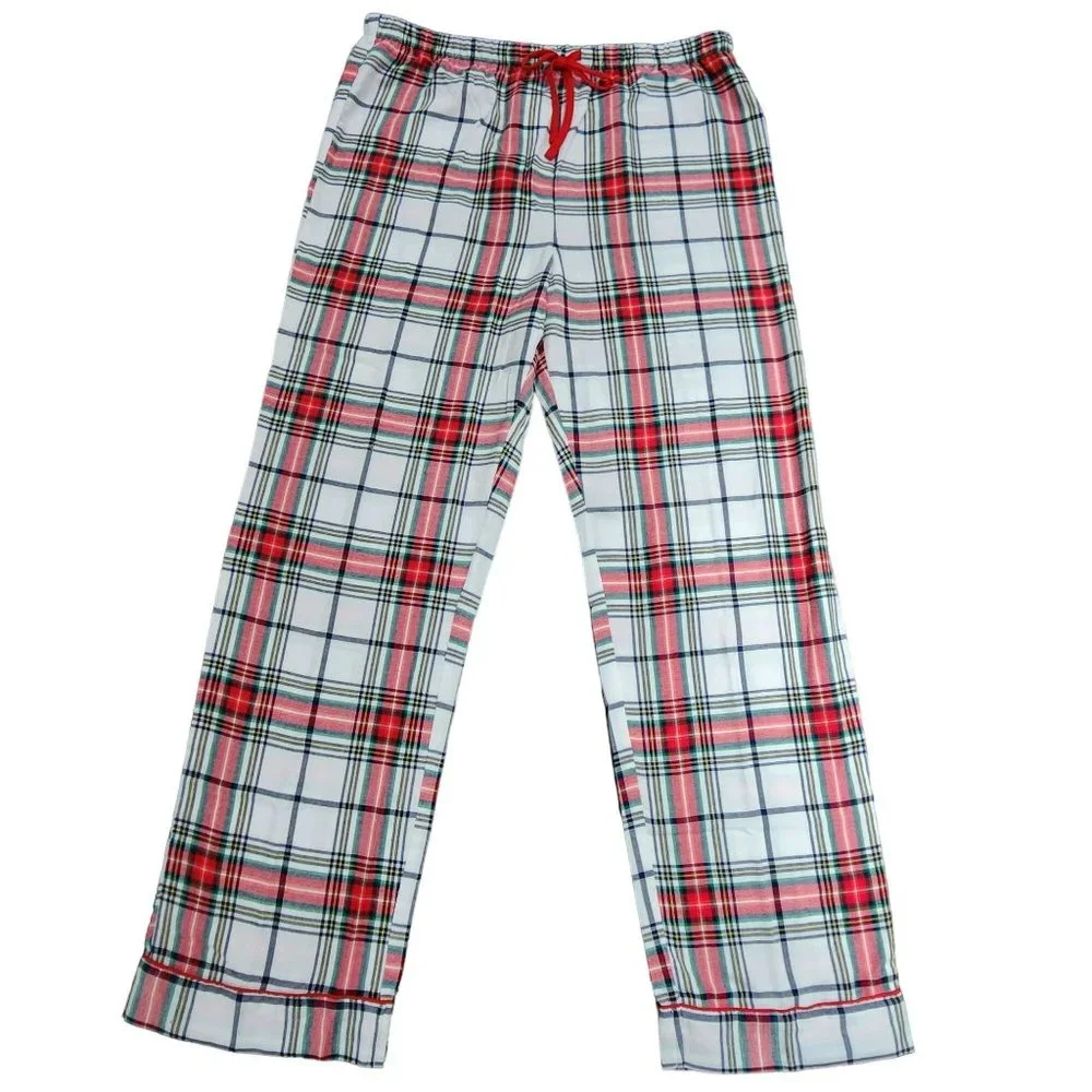 Size XXL Mens Winter Plaid‎ Cotton Flannel Pajama Set Long Sleeve
